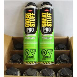 CASE OF 12 DOW GREAT STUFF FOAMING INSECTICIDE