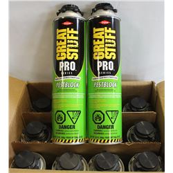 CASE OF 12 DOW GREAT STUFF FOAMING INSECTICIDE