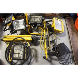 LOT OF FIVE JOBSITE WORK LIGHTS