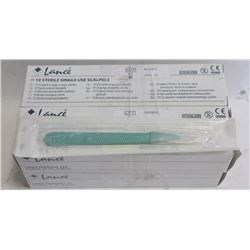 4 BOXES OF 10 NEW SINGLE USE SCALPELS