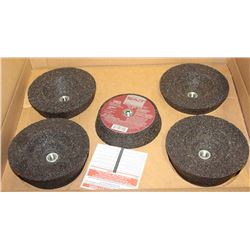 LOT OF 5 TYPE 11 CUP WHEEL, 6 X 2 X 5/8 - 11