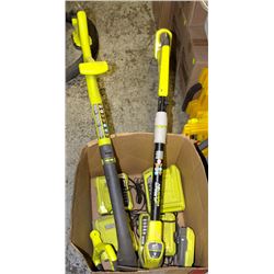 2 RYOBI 1 CORDLESS WHIPPER SNIPPER PLUS CHARGER