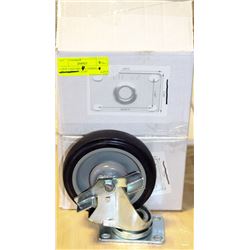 4 NEW CASTORS - 4 LOCKING  - 2-3/8" PLATE