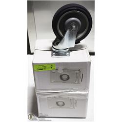 4 NEW CASTORS - 4 LOCKING  - 2-3/8" PLATE