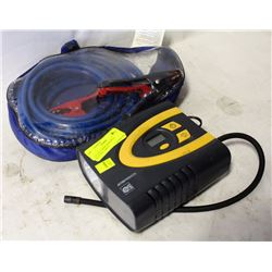12V AIR COMPRESSOR WITH BOOSTER CABLES