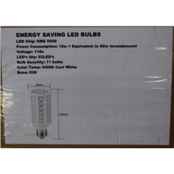 BOX OF 11 LED LIGHT BULBS 12W=60W INCANDESCENT