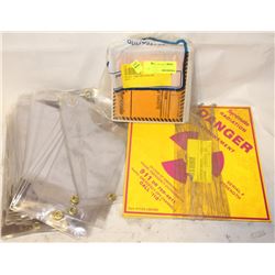 LOT OF DANGER SIGNS HAZARD WASTE PLASTIC SLEEVES
