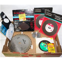 FLAT OF CUTOFF WHEELS & SAW BLADES - MOSTLY NEW