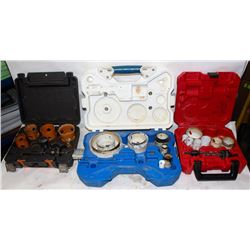 LOT OF 3 ASSORTED SETS OF HOLE SAW BITS