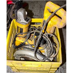 CRATE OF ASSORTED DEWALT POWER TOOLS