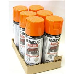 CASE OF TREM CLAD RUST PAINT GLOSS ORANGE 6 CANS
