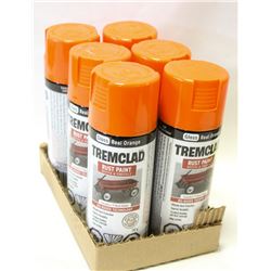 CASE OF TREM CLAD RUST PAINT GLOSS ORANGE 6 CANS