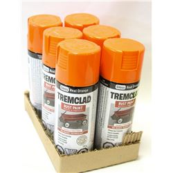 CASE OF TREM CLAD RUST PAINT GLOSS ORANGE 6 CANS