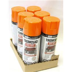 CASE OF TREM CLAD RUST PAINT GLOSS ORANGE 6 CANS