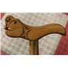Image 2 : WOODEN WALKING CANE WITH ARTIST RENDITION OF