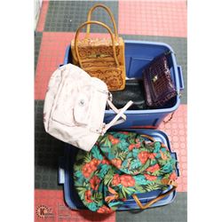 TOTE OF ASSORTED PURSES INCL 3 GUESS PURSES.