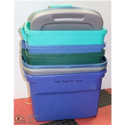 6 ASSORTED TOTES WITH LIDS