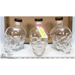 3 CRYSTAL SKULL HEADS.
