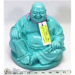 TURQUOISE LAUGHING BUDDHA 7" TALL.