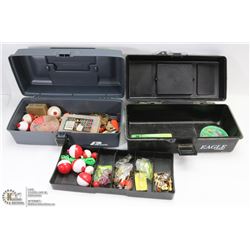 2 FISHING TACKLE BOXES WITH CONTENTS (PLANO &