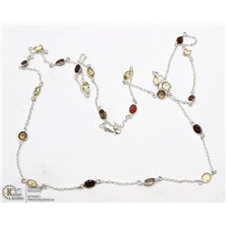 3) STERLING SILVER GEMSTONE NECKLACE
