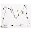 Image 1 : 3) STERLING SILVER GEMSTONE NECKLACE