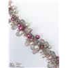 Image 2 : 5) STERLING SILVER FW PEARL & GEMSTONES BRACELET