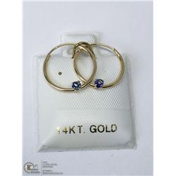7) 14KT GOLD SAPPHIRE EARRINGS