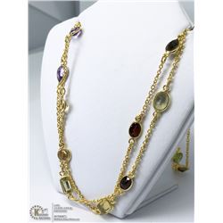 8) STERLING SILVER GEMSTONE NECKLACE