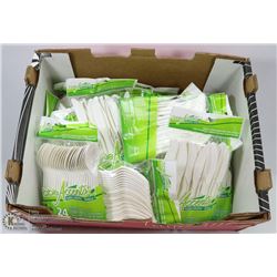BOX OF PLASTIC CUTLERY