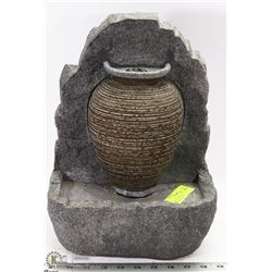 NEW GREY TABLE TOP FOUNTAIN W/PUMP & ADAPTOR