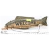 Image 1 : LARGE WOOD FISH WELCOME SIGN - GREAT FOR THE