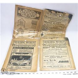 LOT OF 4 ANTIQUE BUILDING WORLD JOURNAL CIRCA 1911