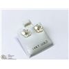 Image 2 : 17) 14KT GOLD DIAMOND MOTHER OF PEARL EARRINGS