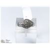 Image 3 : 19) STERLING SILVER NATURAL DIAMOND RING