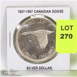 1867-1967 CANADIAN GOOSE SILVER DOLLAR.