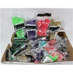 LARGE FLAT WITH PACKAGES OF ASSORTED COLOR CUTLERY