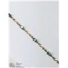 Image 1 : 21) 10KT GOLD BLUE TOPAZ DIAMOND BRACELET