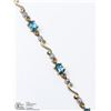 Image 2 : 21) 10KT GOLD BLUE TOPAZ DIAMOND BRACELET