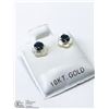 Image 1 : 24) 10KT GOLD SAPPHIRE MOTHER OF PEARL EARRINGS