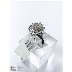 27) 10KT WHITE GOLD NATURAL DIAMOND RING
