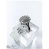 Image 1 : 27) 10KT WHITE GOLD NATURAL DIAMOND RING