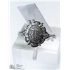 Image 4 : 27) 10KT WHITE GOLD NATURAL DIAMOND RING