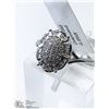 Image 5 : 27) 10KT WHITE GOLD NATURAL DIAMOND RING