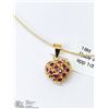 Image 1 : 30) 18KT GOLD SAPPHIRES & RUBIES PENDANT NECKLACE
