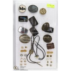 VINTAGE DISPLAY OF 12 BELT