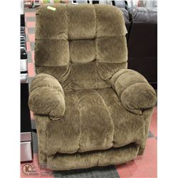 DARK BROWN PLUSH RECLINING 35" SOFA CHAIR