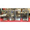 Image 1 : FOUR NEW LARGE GLASS PATIO LANTERNS STAINLESS