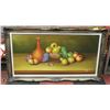 Image 1 : LARGE FRUIT BOWL OIL ON CANVAS FRAMED PICTURE