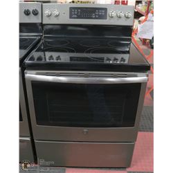 GE SLATE GREY 5 BURNER CONVECTION STOVE 30"